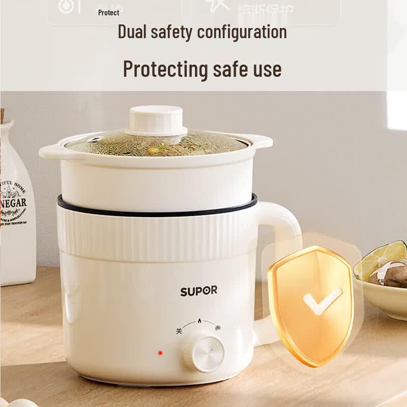 Supor 1.7L Multi-function Electric Cooking Pot with Steamer CN plug (adapter included)