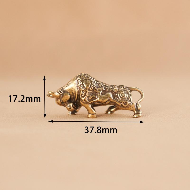 

Brass Three Feet Golden Bull/Toad Figurine Antique Bronze Desktop Ornaments Collection Solid Mini Toad Statue Desk Decoration