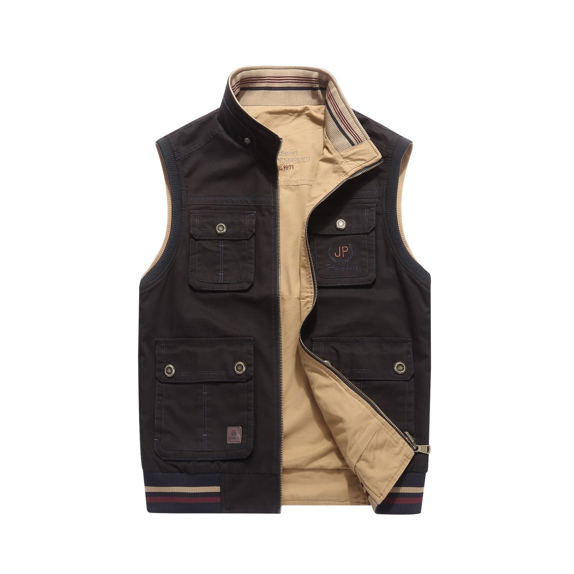 

Мужской повседневный жилет, хлопковый жилет с обеих сторон, двухсторонний жилет 8XL