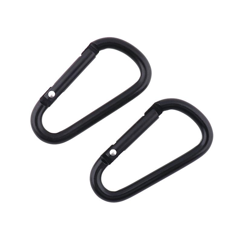 42mm Black Aluminum Alloy Carabiner Hook for Bags - Portable Small Accessory Ornament