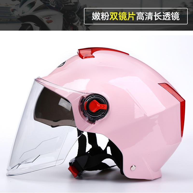 [Custom] Summer Half Helmet for Electric Vehicle & Motorcycle Adult Dual-Lens Safety Sun Protection