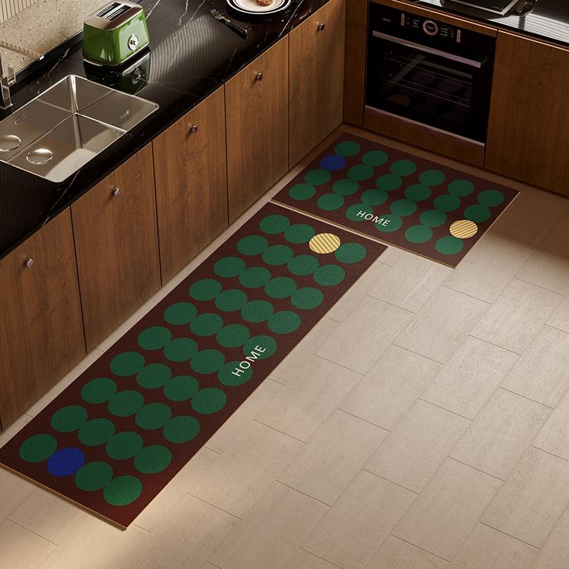 Long Strip Kitchen Floor Mat PVC Leather Rugs Waterproof Anti-fouling Oil-proof Kitchen Rug Washable Easy Clean Home Decoration