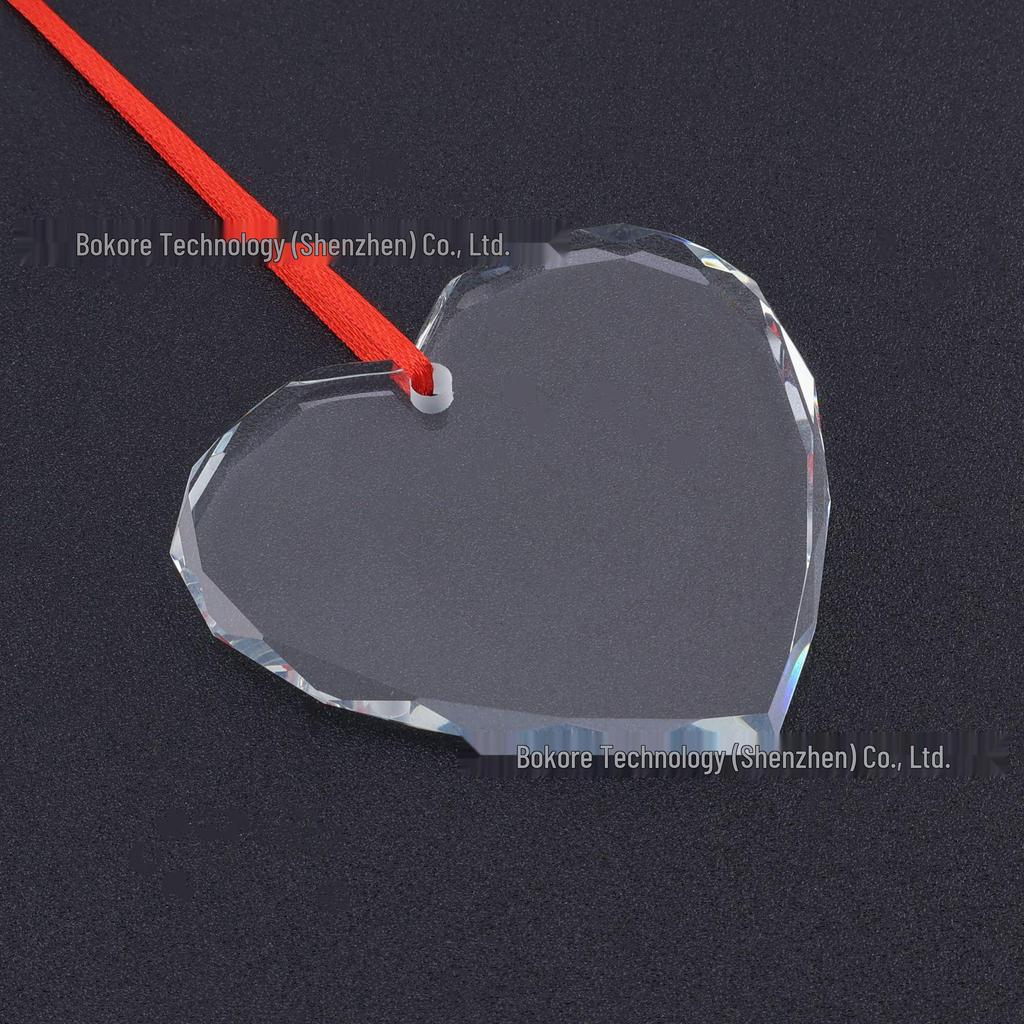 Exclusive Heart-shaped Crystal Glass Christmas Ornament