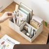 Simple Desktop Stationery Storage Box Desk Organizer Office Table Storage Box Plastic Compartment Notebook Pen Holders Organizer