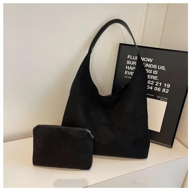 

Роскошная ретро-сумка-тоут из замши для женщин, модная большая вместительная сумка через плечо для поездок на работу, осень-зима, простые универсальные сумки