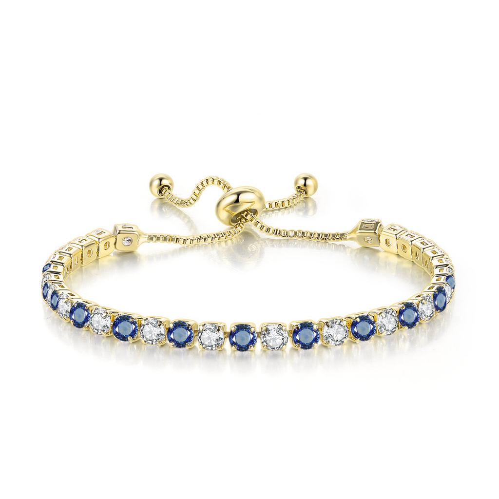 Adjustable Colorful Birthstone Tennis Bracelets for Women 4MM Crystal Bangle Girls Hand Chain Trend Jewelry Accessories H133