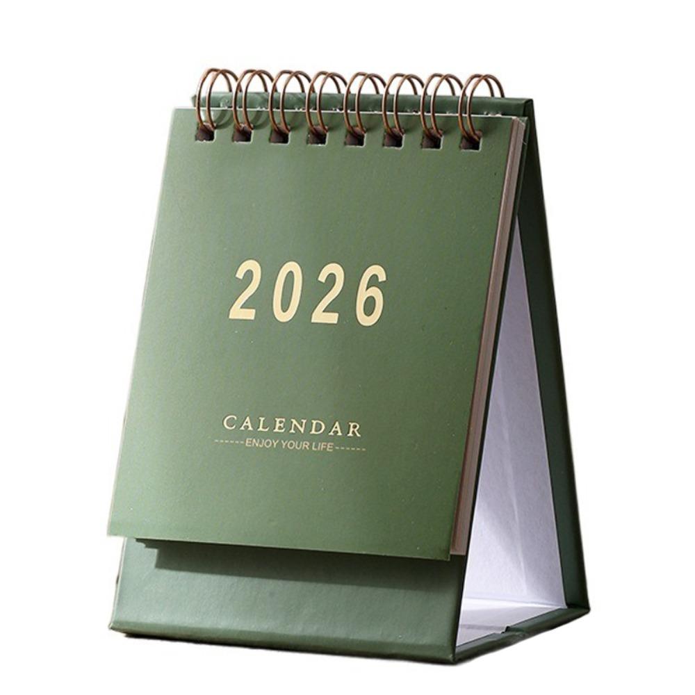 Kleiner Schreibtischkalender Dickes Papier Kreativer Stil Tägliche Planungsutensilien Mini-Design Spiralbindung Faltbarer Kalender Heimgebrauch
