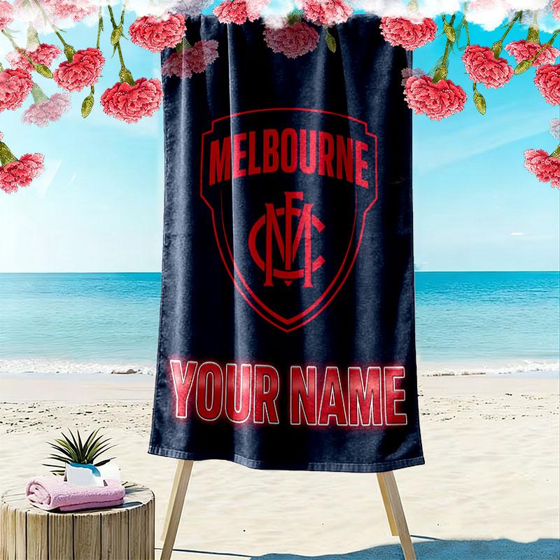 Custom Melbourne Fc Print Beach Towel, Large Soft Quick Dry Towel for Beach Camping Swimming