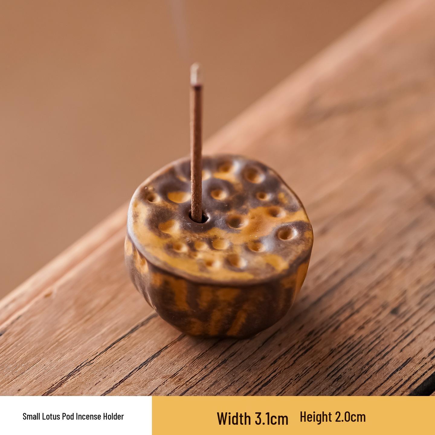 

Vintage Ceramic Lotus Pod Incense Holder - Sandalwood Burner & Aroma Diffuser Ornament for Home or Tea Ceremony.