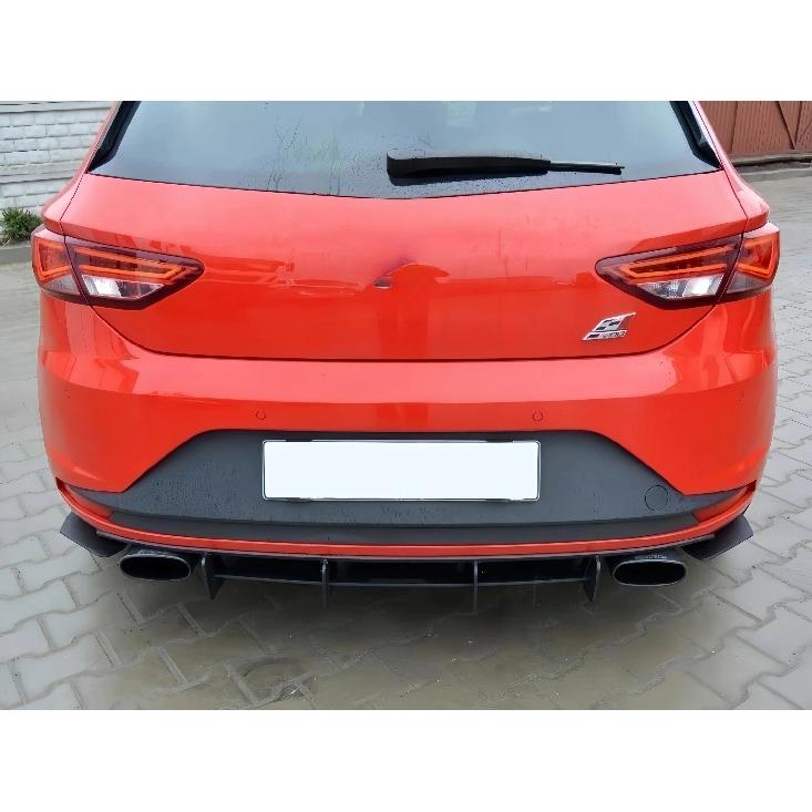 Glänzender Maxton Design Auto Heckstoßstangen Diffusor für Seat Leon MK3 5F Cupra 2012 2013 2014 2015 2016 Vor-Facelift Heck Seiten Splitter
