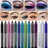 14 renkli Eyeliner Jel Kalem Sedefli Göz Farı Kalem Su Geçirmez Uzun ömürlü lekesiz Eyeliner Kalem