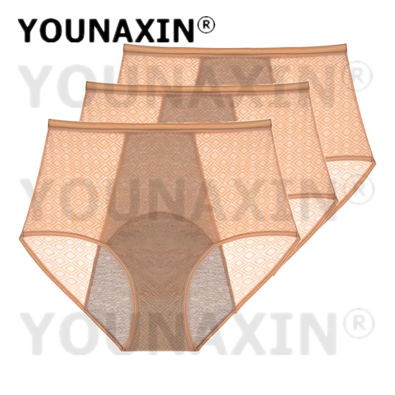 3PCS Women's Underwear High Waist Period Panties Leakproof Briefs Breathable Mesh Menstrual Lingerie Fit 40-85kg Wear