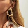 IngeSight.Z Exaggerated Geometric Gold Color Hollow Stud Earring Women New Trendy Irregular Metal Fold Piercing Ear Jewelry Gift