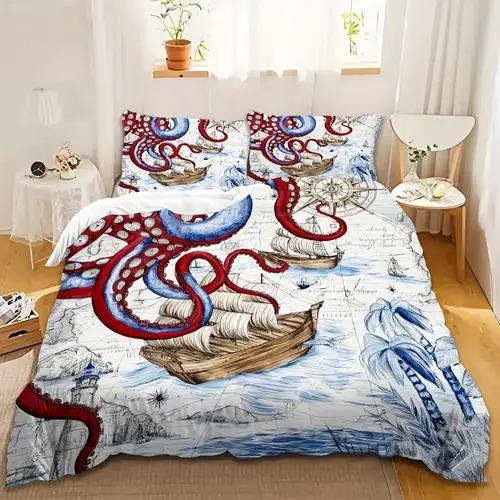 Comforter Octopus With Octopus Pattern Suitable For Children Boys Girls And Adults Soft Comfortable Breathable