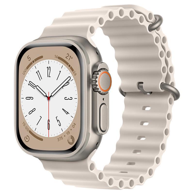 Compatibile con Cinturino in Silicone Apple Watch Serie 10, Cinturino Oceanico con Doppia Fibbia per Serie 9 e Modello Sportivo Ultra 11 Serie 2.