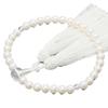 Women's Buddhist Prayer Beads, Kyoto Style, Freshwater Pearl and Crystal, Silk with Matsukaze Tassel, Suitable for All Sects, Informal Funerals,