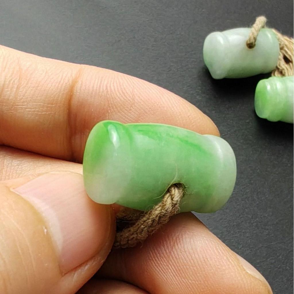 Jade Antique Waist Drum Beads, 2cm x 1.4cm