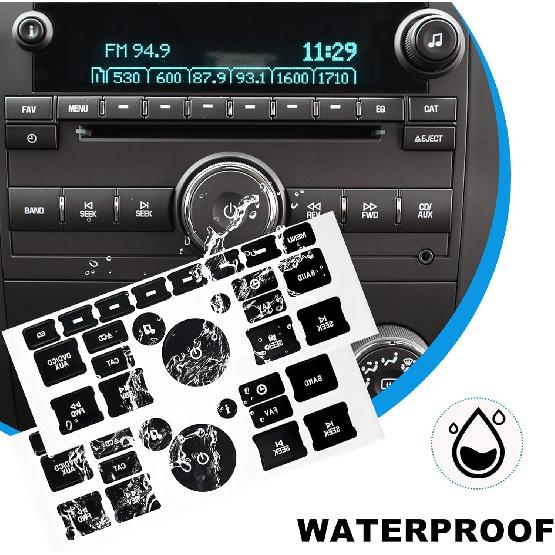 4 PCS AC Dash Button Repair Kit, Decal Replacement for Fixing Ruined Faded A/C Controls, AC & Radio Dash Buttons Decal Replacement Stickers,