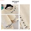 VGSAPRLEY Long Crew Pullover Loose Plus Korean Solid VG26 Women's Sweatshirt, Sleeve, Neck, Sweatshirt, Embroidered, Fit, Sizes, Casual, Simple,