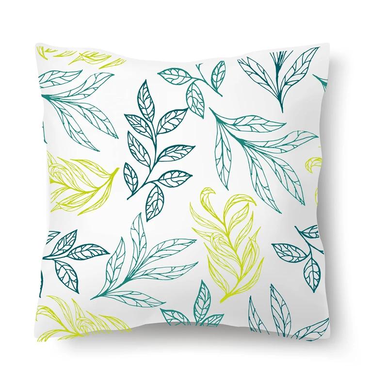 Nordic Floral Print Pillowcase 45x45CM Sofa Office Seat Car Cushion Cover Creative Ornament Bedroom Room Home Decoration