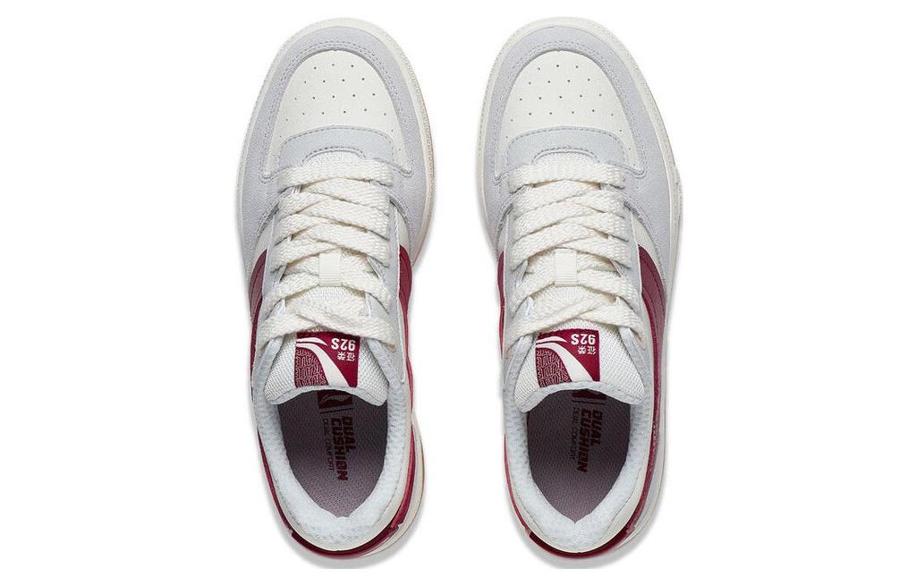 Li Ning Zhengrong 92S Comfortable Cushioning, Wear Resistant Low Top Skateboard Shoes Women's White Gray Red AEPT004-1