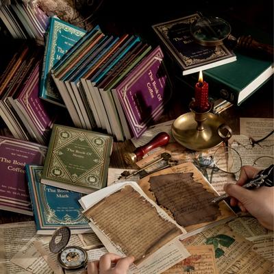 Light Paper Materials, Attic Library Series Retro Hand Account DIY Collage Base Paper 60 Pieces 2 Optional