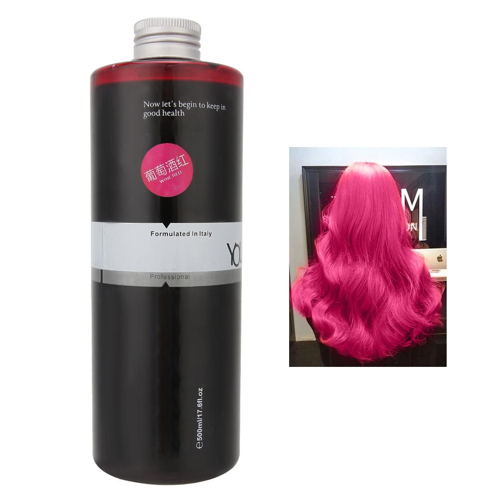 Professional DIY Hair Dye Coloring Cream Barber Shop Hair Dyeing Cream Wax 500ml (Wine Red)Wine Red