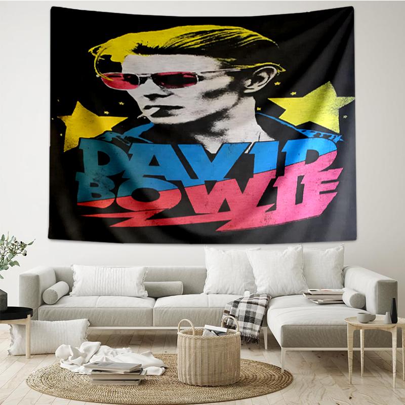 David Bowie Print Tapestry, Backdrop, Easy Setup, Ideal for Bedroom, Office & Living Room, with Aesthetic Wall Hanging Decor.
