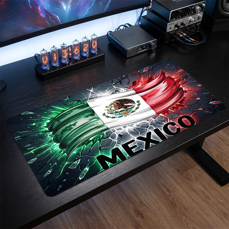 Mexico footbal Crest Mouse Pad, Extended Non Slip Rubber Desk Mat for Gaming Office Laptop Fan Gift
