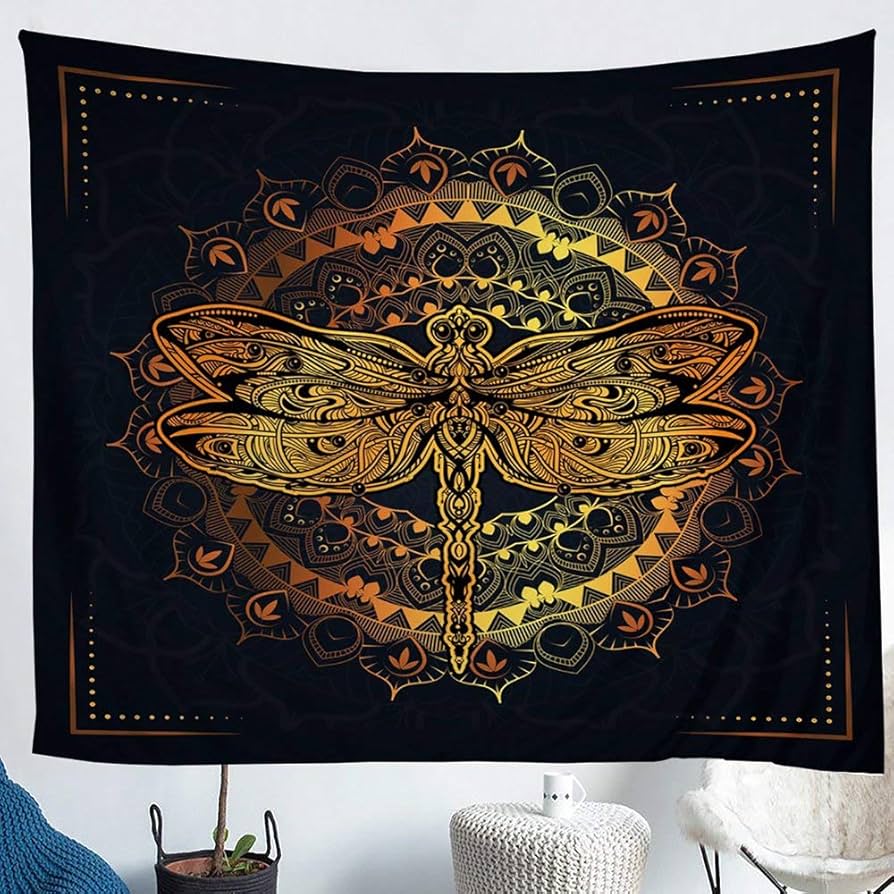 

Bohemian Mandala Tapestry Vintage Dragonfly Floral Print Tapestry for Kids Boys Girls Wall Hanging Decor for Bedroom Living Room 74x94cm(29x37in)