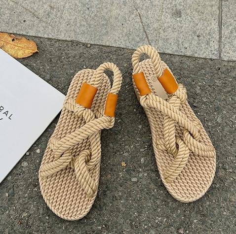 Women's Sandals Vintage UL Rainbow Blue Beach Slippers Handmade Bohemian Espadrilles