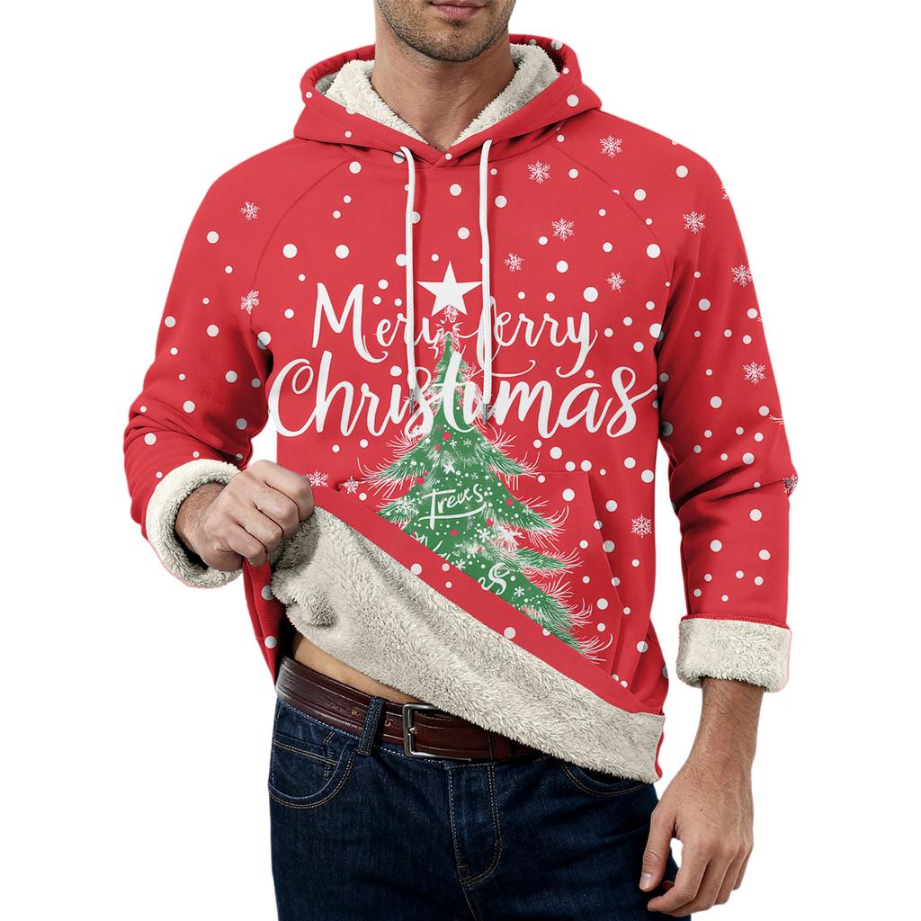 Men's Casual Long-Sleeve Fleece Hoodie With Pockets