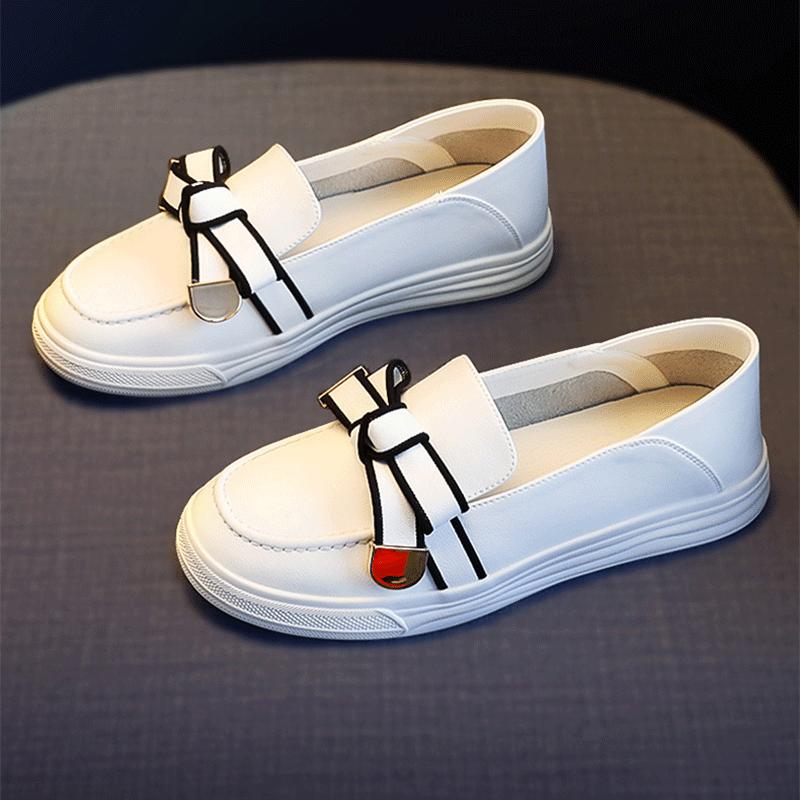 Fashion Women's Casual Flat Shoes Soft Leather Sneakers Women Luxury Brand Slip-on Loafers Female Soft Moccasins Zapatos De Mujer 2024