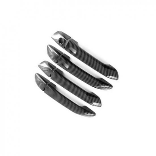 Carbon Fiber 4X Exterior Door Handle Cover Trim For Isuzu D-Max Dmax 2021-2024