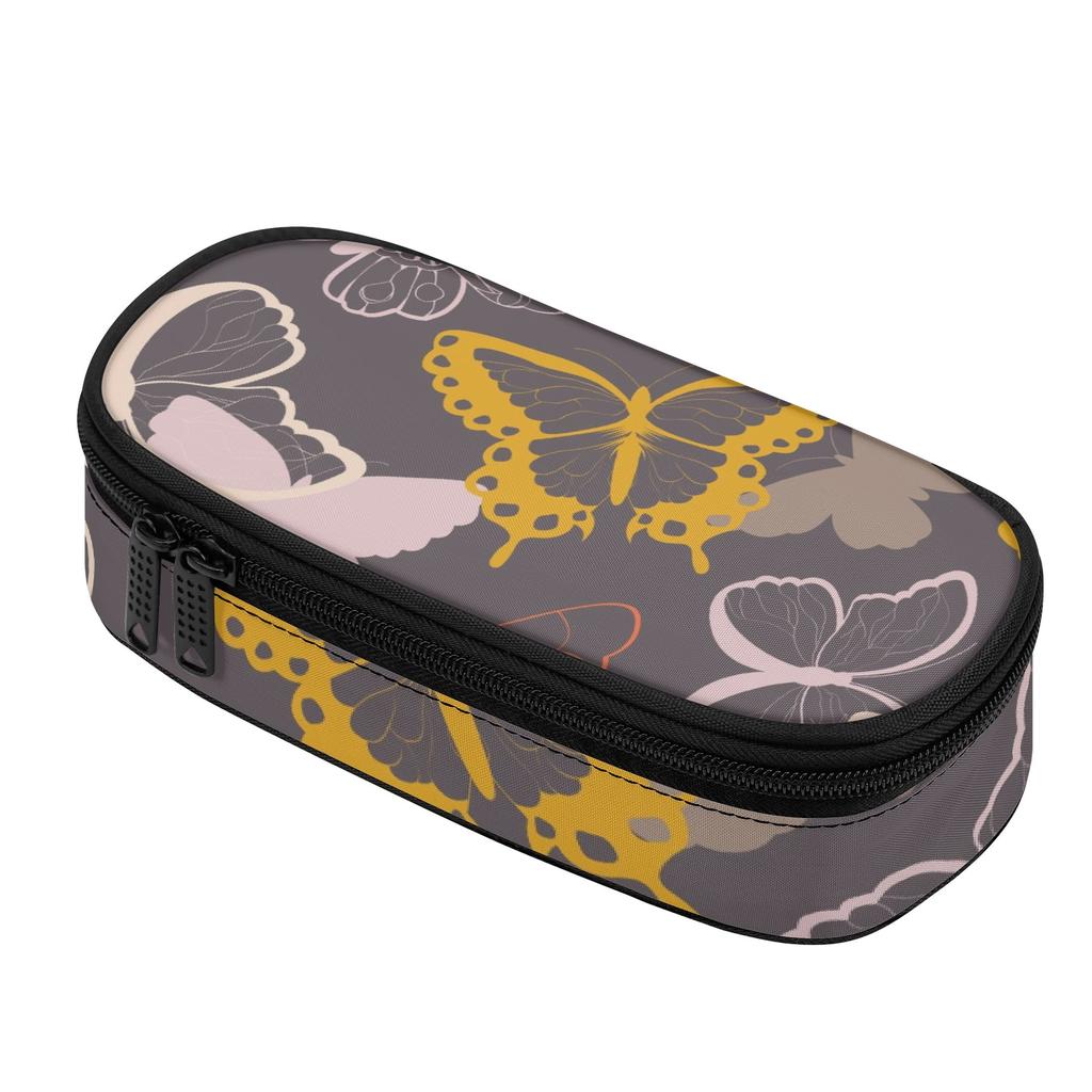 Pen Case Smooth Zipper High Capacity Durable Polyester Fabric with Main Pocket Mesh Layer and Removable Pen Divider for Boys Girls