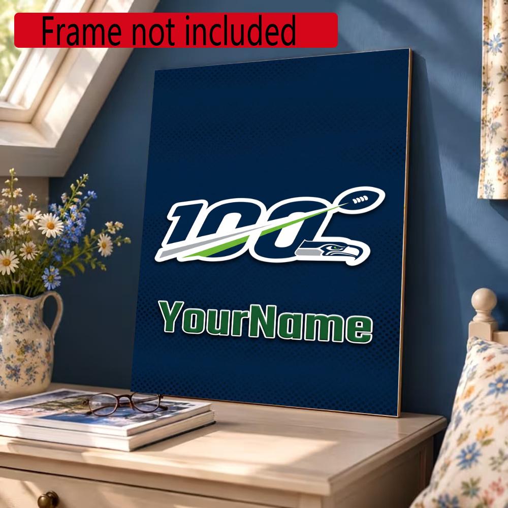 Seattle Seahawks Customize Your Name Diamond Painting Round Diamond Rhinestones Mosaic Diamond Embroidery Wall Paintings Rhinestones Gift Frameless
