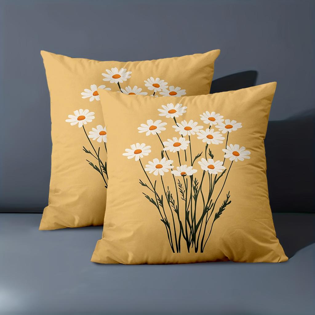 1 Pieces Boho Daisy Floral Throw Pillow Covers Pattern Cushion Cover Suitable For Sofa Bedroom Car Pillow Cover
