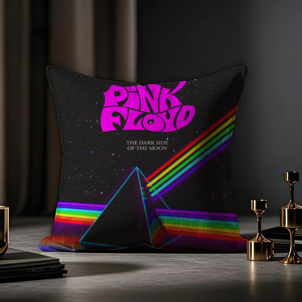 Pink Floyd Cushion Cover Anti-dustmite Pillowcase Invisible Zipper Silky Short Plush Sofa Cushion Cover