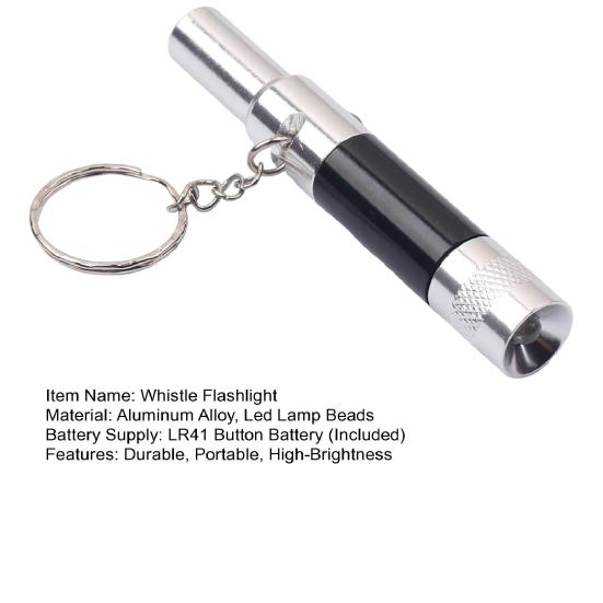 Whistle Flashlight Keychain Mini LED Light with Key Ring Compact Emergency Whistle Torch for Outdoor Hiking Camping