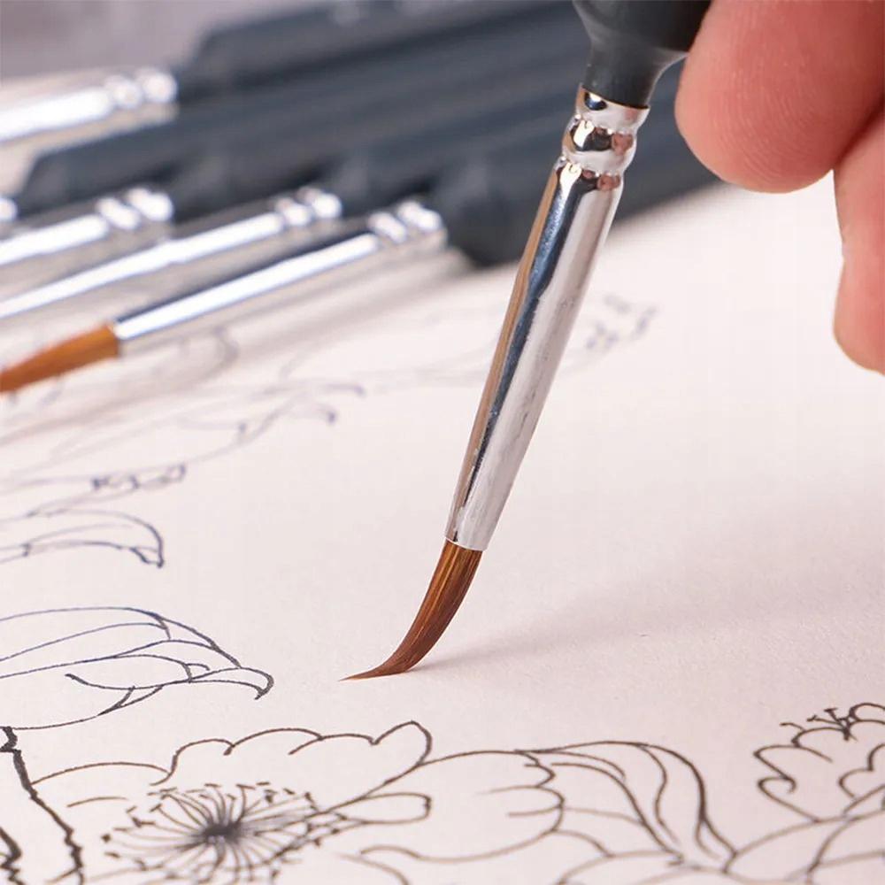 PĘDZLE PRECYZYJNE MALARSKIE DO SZCZEGÓŁÓW I DETALI ARTYSTYCZNE ZESTAW 11szt