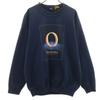 90s Old Cirque Du Soleil Long Sleeve Sweat Trainer Navy Back Brushed Men's Used