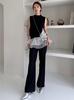 Pants FWFP254282 BLK 0 Semi-flared