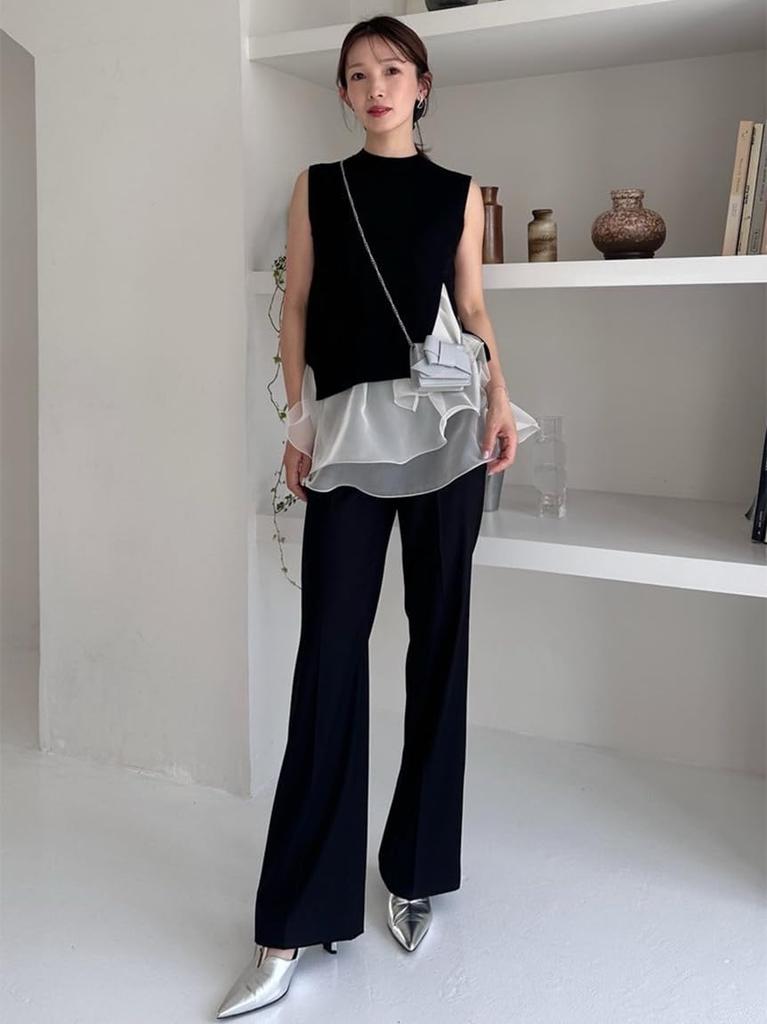 Pants FWFP254282 BLK 0 Semi-flared