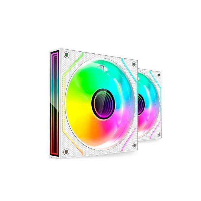 Mars Gaming Mf-3dprox2 Kit 2x Ventiladores Pwm Fdb 120mm Argb Triple Infinity Mirror 360° Blanco