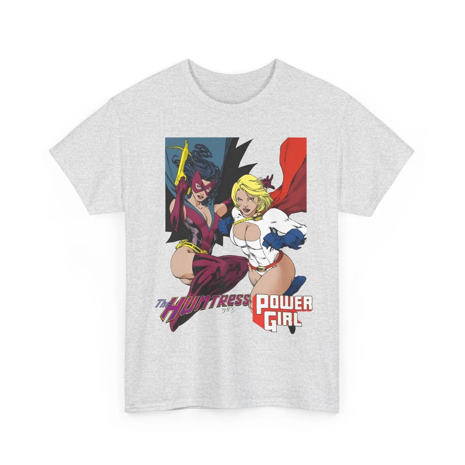 Huntress & Power Girl T-Shirt - Justice Society, Earth 2 - DC Comics Bronze Age XL
