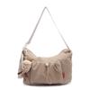 Bag women's large-capacity new simple and versatile pleated shoulder messenger bag class tote bag