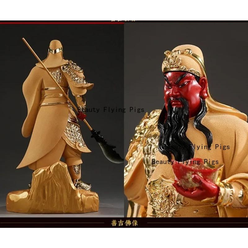 1pc Resin Guan Yu Ornament Buddhist Statues Statue of Guan Gong, God of Wealth Home Decoration Buddha Hall/Temple Decoration