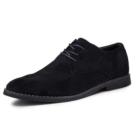 Large Size Suede Casual Lace-up Pointed Four Seasons Male Business Leather Shoes Ankle Boots M733