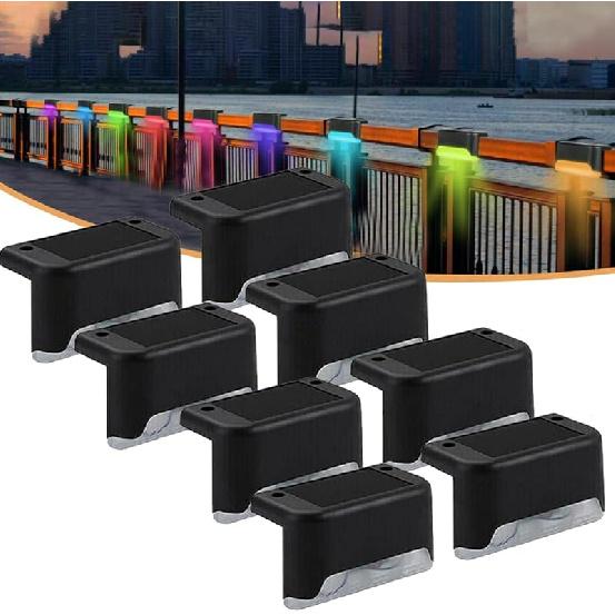 EROCK 8 Pack Solar Deck Lights, LED Solar Step Lights Waterproof Solar Lamp Outdoor Lighting for Stair, Deck, Patio, Yard, Pathway, Fences, Driveway