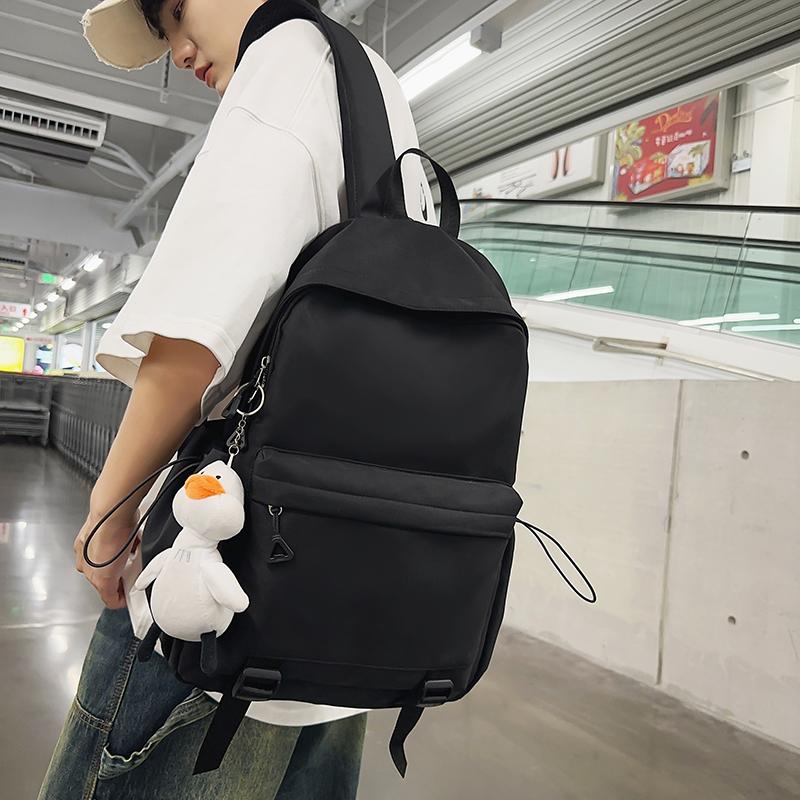 Large Capacity Student Schoolbag Solid Color Women Backpack Men Travel Backpack